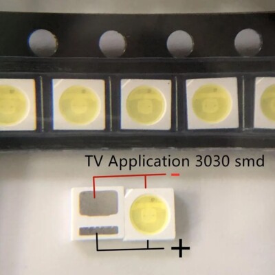 100Pcs 2835 3030 3535 SMD LED Beads 1W 3V Cold White Light For TV LED  #C2
