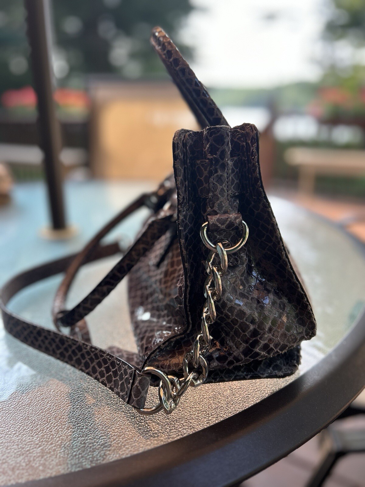 Michael Kors Hamilton Gray Leather Python Snakesk… - image 2