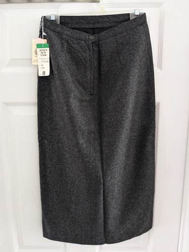 Jones New York Grey Gray Skirt Size 8 Womens NWT 100% WOOL