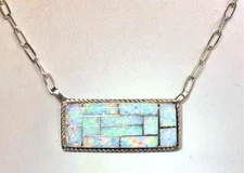 VIDEO White Slab Opal FIERY Sterling SUNSET GLOW Choker necklace ADJUSTS 12"-19"