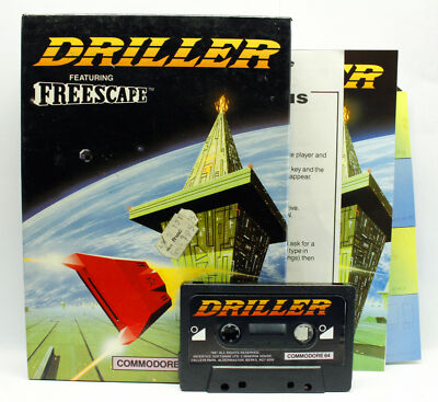 DRILLER FEATURING FREESCAPE MATT GREY COMMODORE 64 C64 GAME USED UK FR1 76832