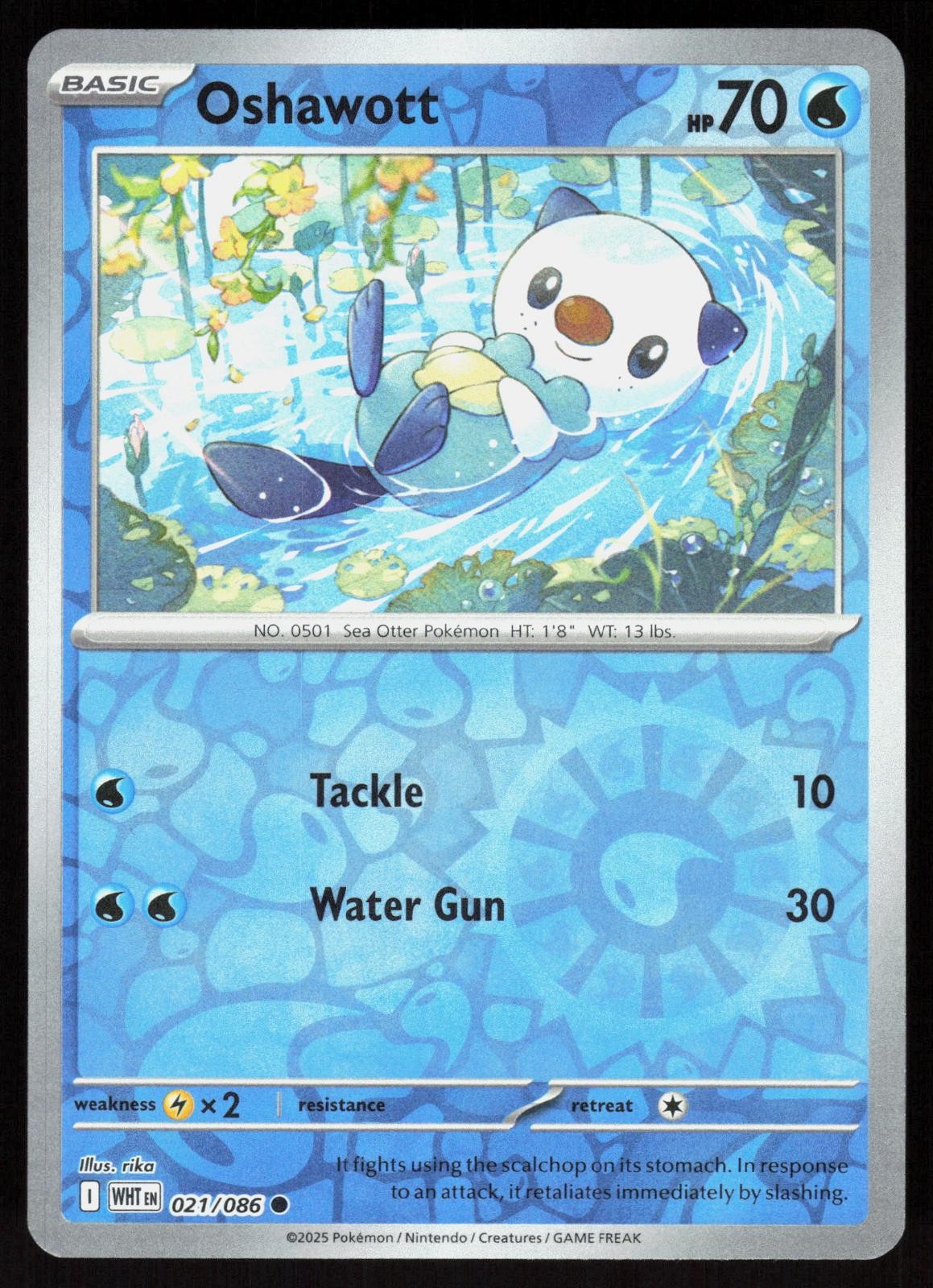 Oshawott 021/086 Common White Flare Pokemon Reverse Holo Near Mint