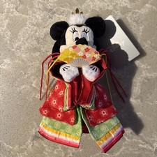 Portachiavi peluche Giappone Tokyo Disney Store Minnie Mouse stile bambola Hina stock USA