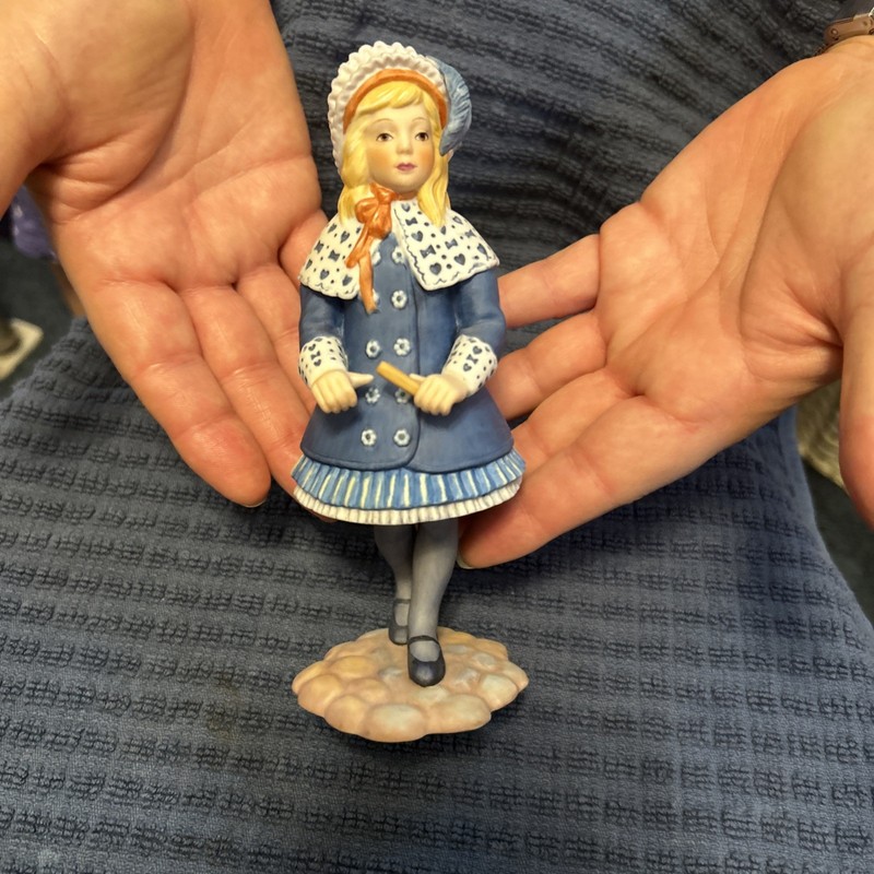 Vintage Lenox  LITTLE GIRL WITH HOOP , (missing hoop), Porcelain Figurine 1989