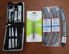 Lot of Pedicure / Manicure Set Nail Clippers . Grooming Kit . Tweezer . Files