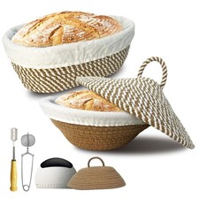 Sourdough Banneton Bread Proofing Basket Cotton Rope Bowl Oval Kit Baskets