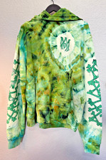 AMIRI Tie-Dye Logo Print Cotton Hoodie  Green  US XXL