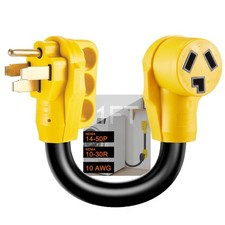 NEMA 14-50P to 10-30R Dryer Adapter Cord, 50 Amp 4 Prong RV Generator Male to...