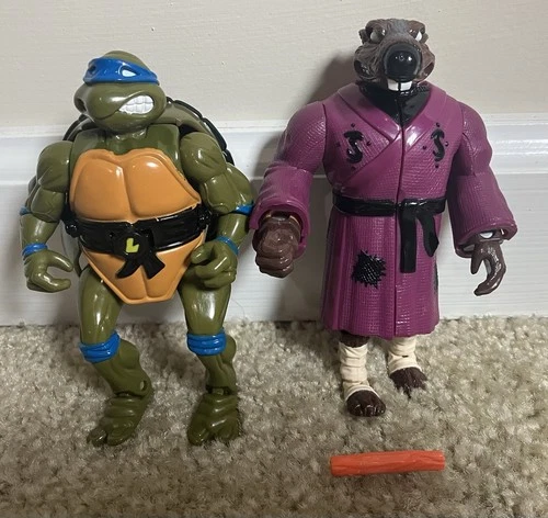Vintage 1992 TMNT Action Figures Playmates Mutations Lot #14 - Splinter Leonardo