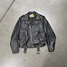 Vintage Schott Perfecto Leather Motorcycle Jacket Sz 48