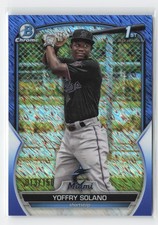 2023 Bowman #BCP-72 Yoffry Solano Chrome Prospects Blue Shimmer Refractors #/150