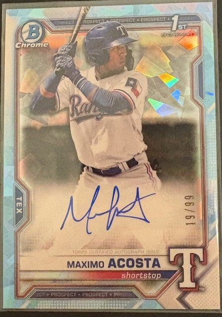 2021 Bowman Chrome Maximo Acosta Aqua Sapphire Auto /99