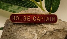 Vintage House Captain Enamel Badge School Prefect Gold Tone