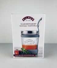 Kilner Glass Soup 11.8oz Jar Set Silicone Ste...
