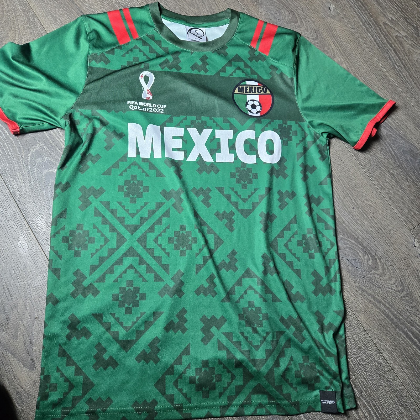 Mexico Soccer 2022 FIFA World Cup Qatar Licensed Polyester Shirt Size Large