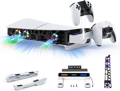 PS5 Slim Horizontal Stand with Charging Station for Dual_Sense&Dual_Sense Edge C
