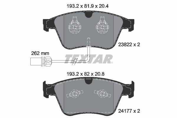 Bremsbelagsatz FÜR Bentley Continental Coupe (3W , 393) - Textar 2382201-image