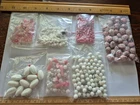 Vintage 7 bag LOT necklaces art glass beads Costume Jewelry restring repair