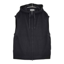 MARGARET HOWELL WASHABLE MERINO KNITWEAR Size M Wool Hoodie vest black 6-032...