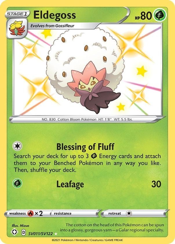 Eldegoss - SV011/SV122 - Pokemon Shining Fates Sword Shield Shiny Rare Card NM