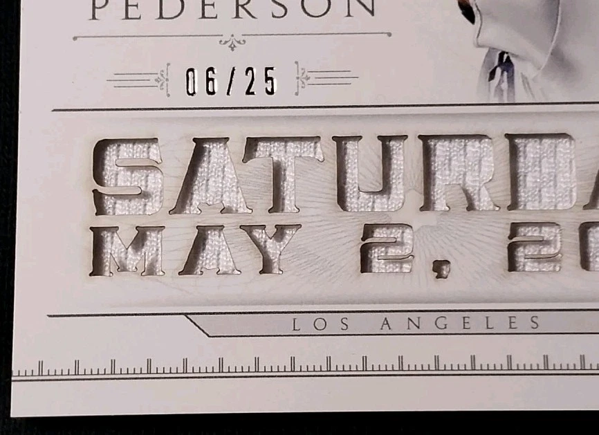 2015 National Treasures Joc Pedersen RC Timeline Materials #2 Rookie Relic /25 - Image 2 of 4