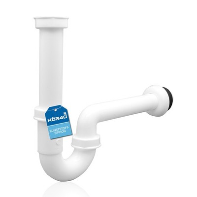 kör4u Kunststoff Siphon 1 1/4'' x 32mm + Gumminippel 32/50mm