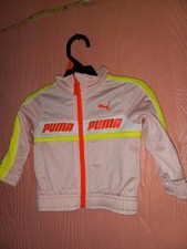 2 Piece Puma Track Suit Girls 3/6 Month Full Zip Jacket Pull On Pants Logo