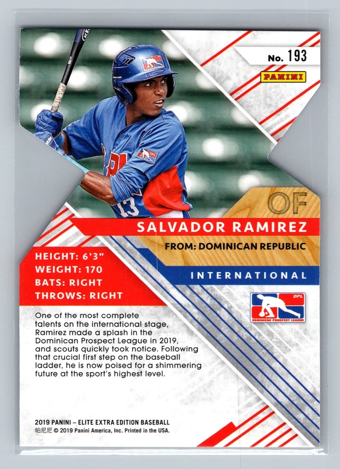 2019 Panini Elite Extra Edition #188 Fidel Montero Status Die Cut Blue #/75 - Image 2 of 2