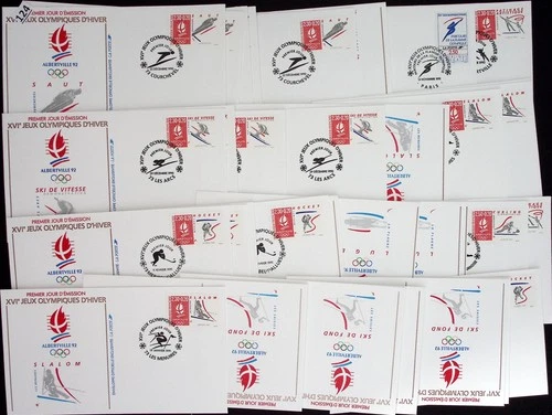 /// FRANCE 1992 - 63 FDC - SPORTS - OLYMPICS - SKIING