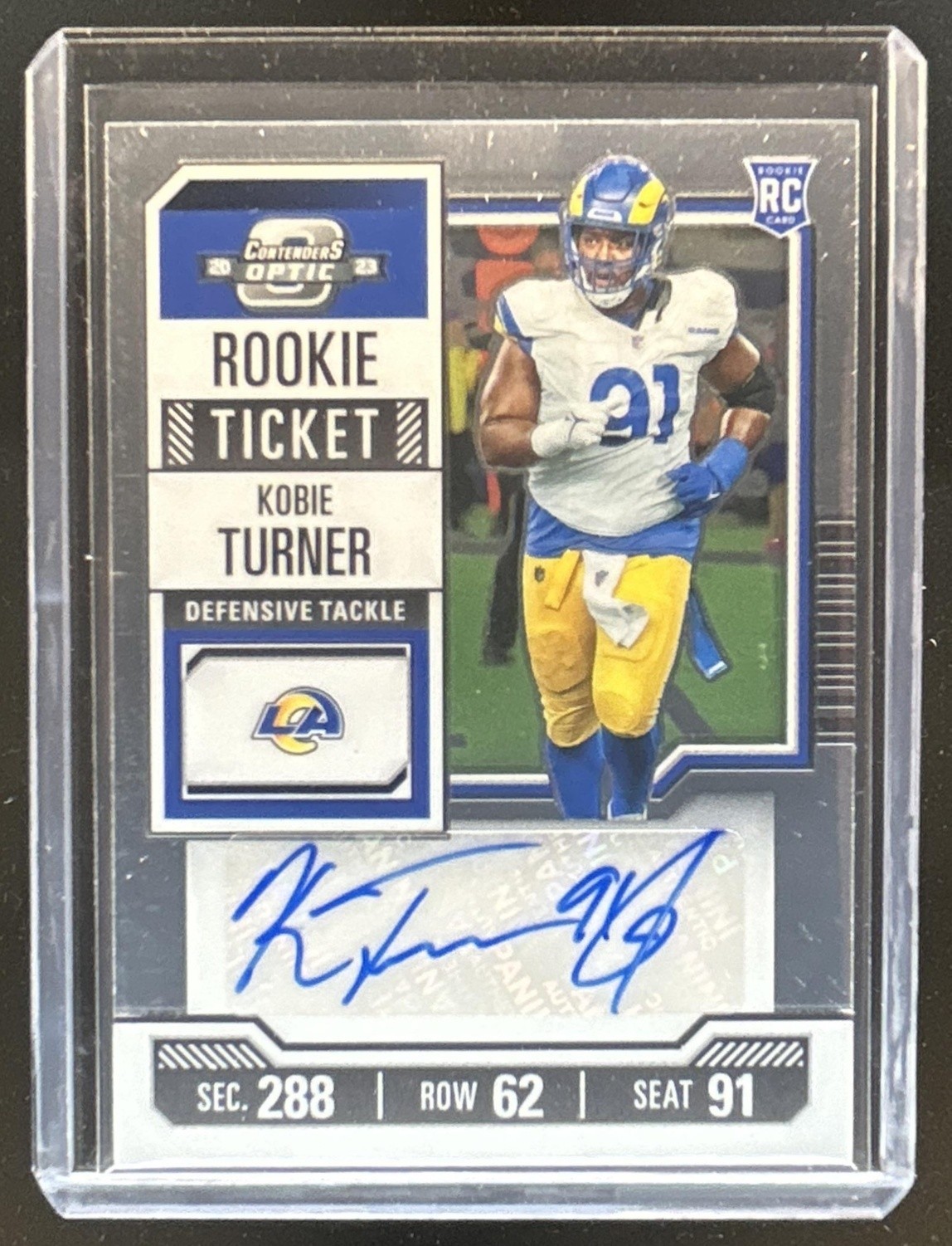 Kobie Turner Panini Contenders Optic #181 Autograph