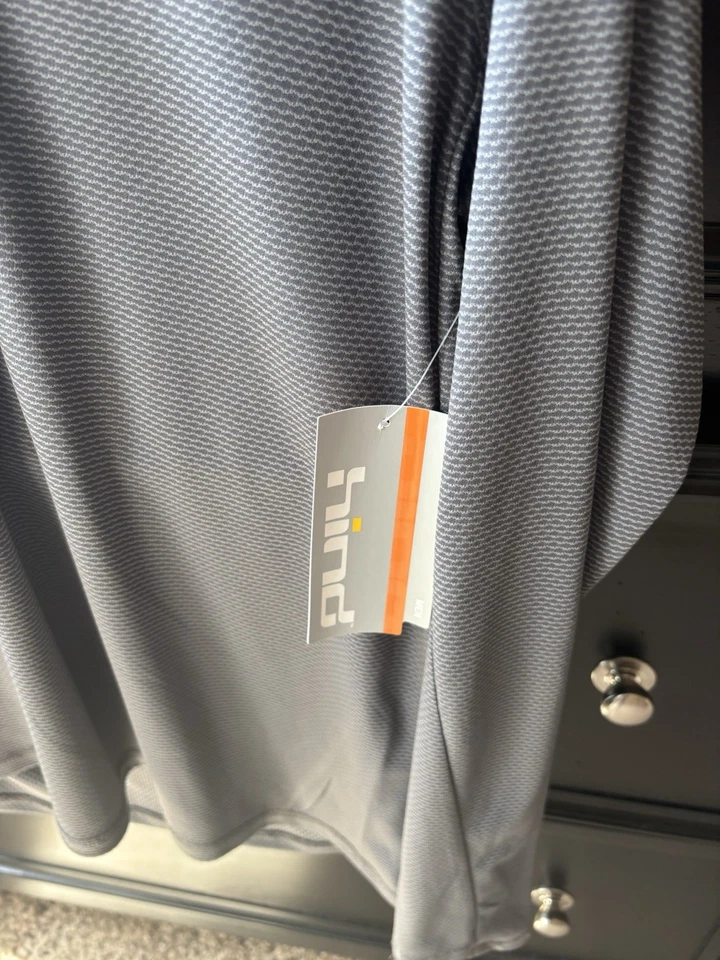 Nuevo Pullover Para Hombre Con Etiquetas Trasero Correr 1/4 Cremallera Gris Rayas Talla Pequeña Foto 3 de 4