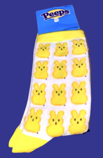 Peeps Easter Socks fits Ladies Shoe Size 6-11 Yellow White