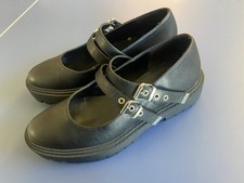 Gothic Black Chunky Mary Jane Platform Buckle Fashion Shoes Women  s Size 8
