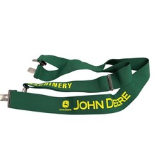 John Deere Suspenders Mens Medium Green Logo Clip On Elastic Pap  Machinery