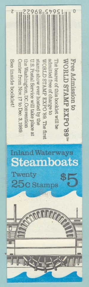 SCOTT #BK166 MINT OG NH STEAMBOATS-INLAND WATERWAYS BOOKLET 11c SHIPPING to US ! - Image 2 of 2