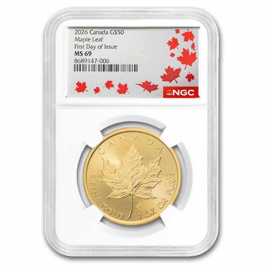 2025年 カナダ　メープルリーフ NGCMS69 8326877-212 2026 Canada 1 oz Gold Maple Leaf MS-69 NGC First Day Issue | eBay
