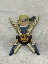 Hard Rock Cafe Munich 4th Anniversary Blonde w/Crossed Skis Pin