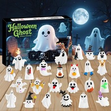 Halloween Advent Calendar 2026 White Ghost 24 Day Countdown Calendar Box