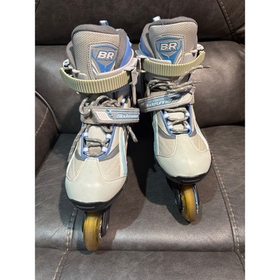 Bladerunner Performa Rollerblade Inline Skates Grey Blue Size 8 ABEC 5 78mm