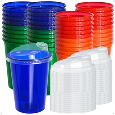 12 oz Kids Cups, Spill Proof Reusable Cups, BPA-Free, 4 Colours Assorted Perf...