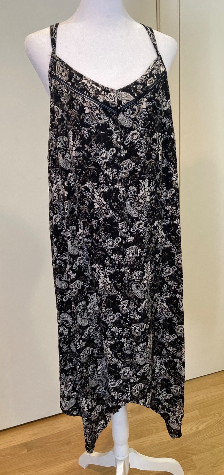 Knox Rose Sundress w/ Double Straps, Boho Floral Paisley, Size XL, New w/ Tags