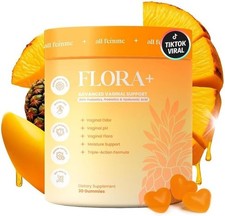 ALL FEMME Flora+ Women's Probiotic Gummies 30 Ct Pineapple Sugar Free Vegan