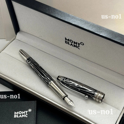 NEW Montblanc high-end luxury signature Fountain Pen black silver body E edward