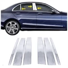 For MERCEDES C-CLASS W205 SALOON 2014-2020 CHROME DOOR PILLAR TRIM 6 PCS S.STEEL