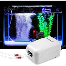 Dual Outlet Aquarium Air Pump, Quiet Oxygen Pump with Accessories for 10 to 1...
