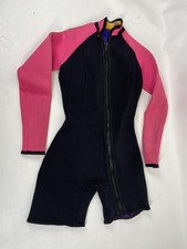 Wetsuit Front Zip Long Sleeve Womens Size 8 Black Pink Comp USA Made