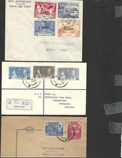 ADEN 1937 CORONATION 1946 VICTORY and 1949 UPU THREE FDC's