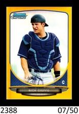 1-2013 BOWMAN CHROME DRAFT GOLD REFRACTOR NICK CIUFFO RANGERS 07/50 