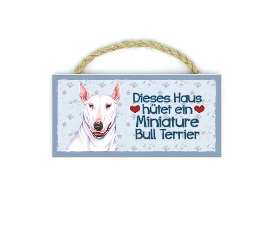 Miniature Bull Terrier Haustier Kühlschrankmagnet aus Holz mit Kordel 40 - Bild 1 von 1