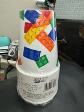 Building Blocks Block Party Supplies 9oz Paper Hot/Cold Cups 8ct Party Tableware